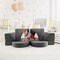 Costway Kids Modular Play Sofa 8 PCS with Detachable Cover for Playroom & Bedroom Indoor Pink/Grey